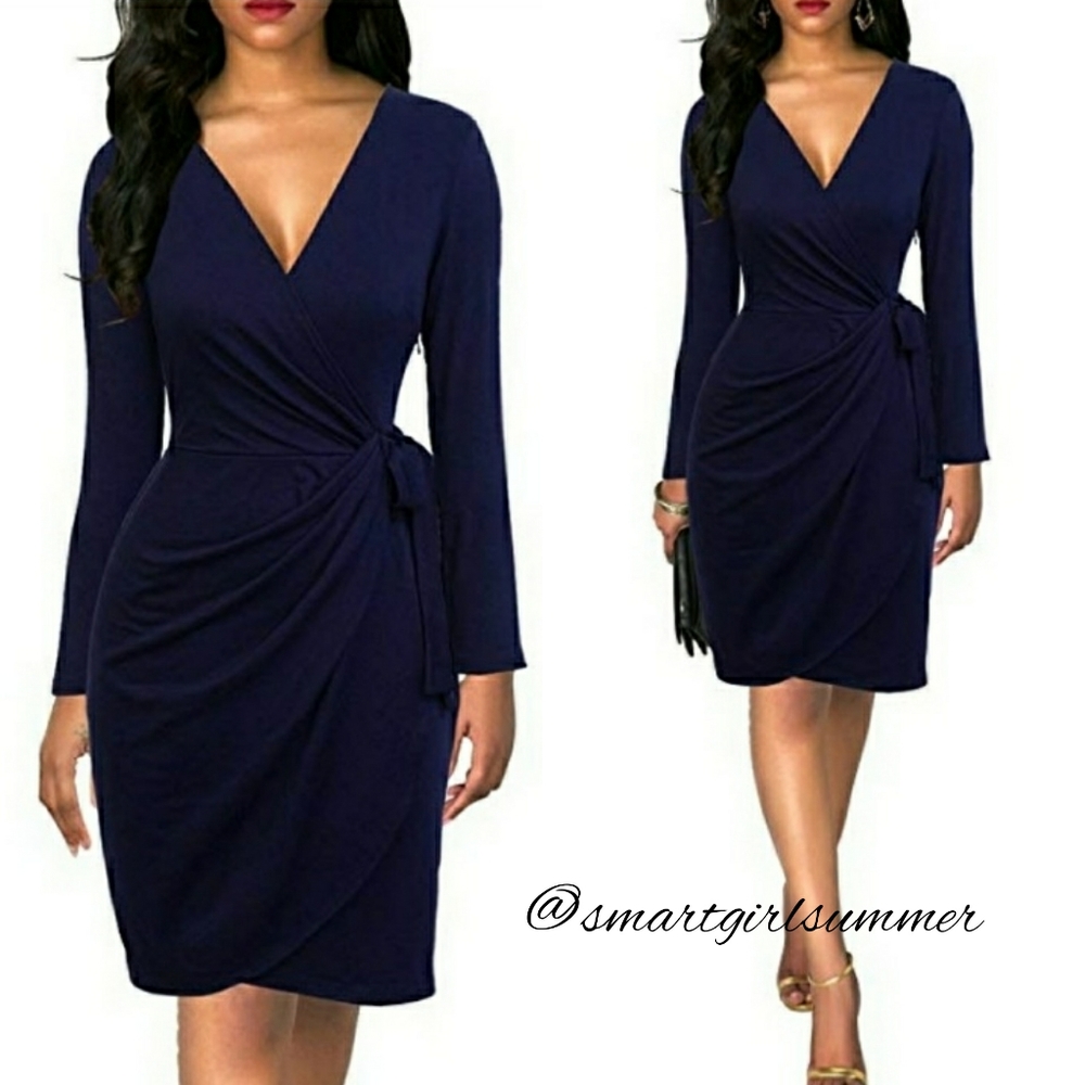 🆕 ⭐ Christa Navy blue wrap dress⭐